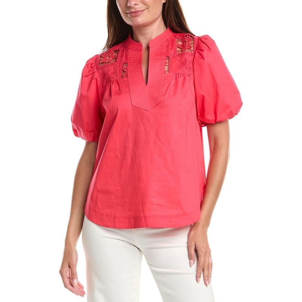 T Tahari Womens A-Line Blouse, Red